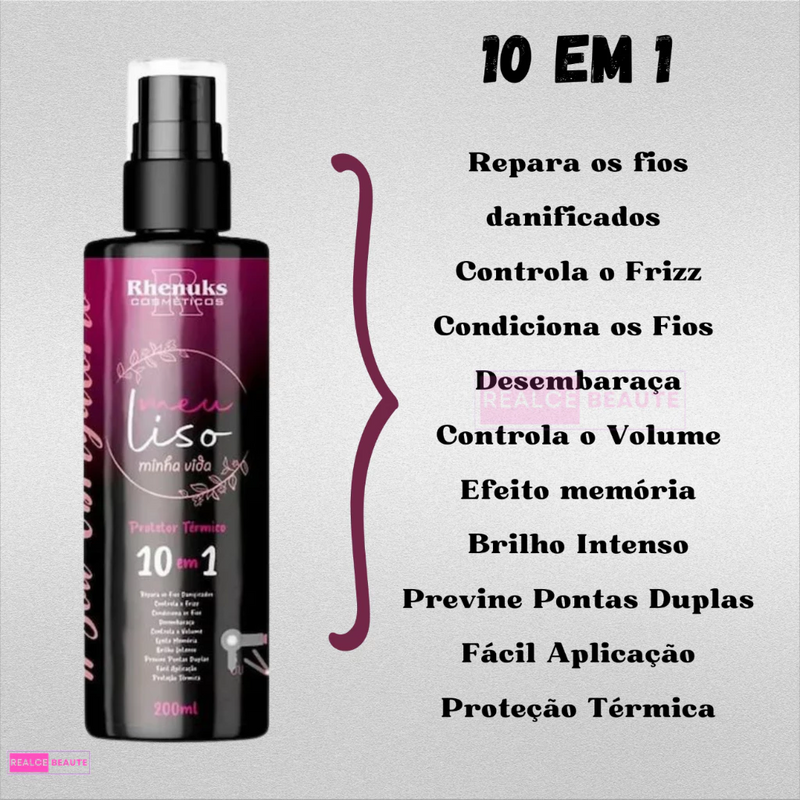 Spray Protetor Térmico 10 em 1 Capilar Meu Liso Minha Vida 200ml