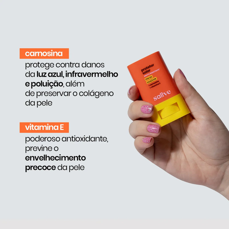 Protetor Solar Bastão FPS 60 – Alta Resistência e Proteção Diária (15g)