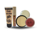 Kit Maquiagem Pó Compacto, Corretivo, Base e Blush